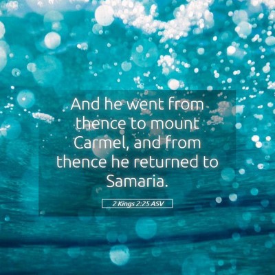 Picture 05 - 2 Kings 2:25 ASV - And he went from thence to mount Carmel, and from - Bible Verse Picture