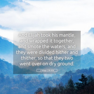 Picture 05 - 2 Kings 2:8 ASV - And Elijah took his mantle, and wrapped it - Bible Verse Picture