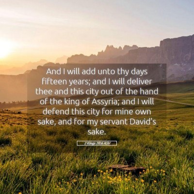 Picture 05 - 2 Kings 20:6 ASV - And I will add unto thy days fifteen years; and I - Bible Verse Picture