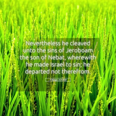 Picture 05 - 2 Kings 3:3 ASV - Nevertheless he cleaved unto the sins of Jeroboam - Bible Verse Picture