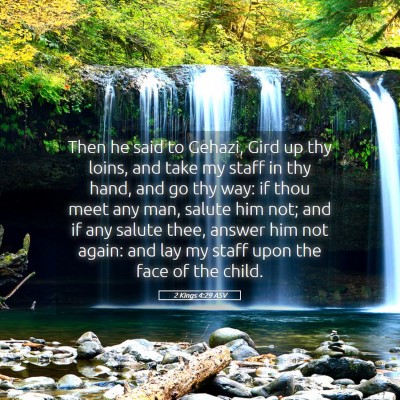 Picture 05 - 2 Kings 4:29 ASV - Then he said to Gehazi, Gird up thy loins, and - Bible Verse Picture