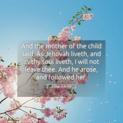 Picture 05 - 2 Kings 4:30 ASV - And the mother of the child said, As Jehovah - Bible Verse Picture