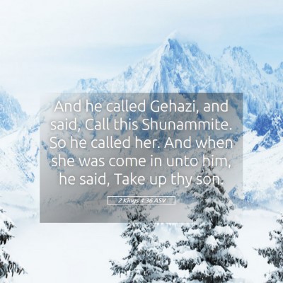 Picture 05 - 2 Kings 4:36 ASV - And he called Gehazi, and said, Call this - Bible Verse Picture