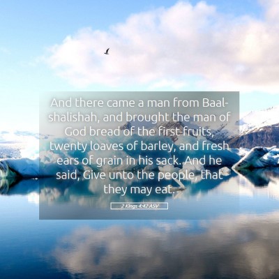Picture 05 - 2 Kings 4:42 ASV - And there came a man from Baal-shalishah, and - Bible Verse Picture