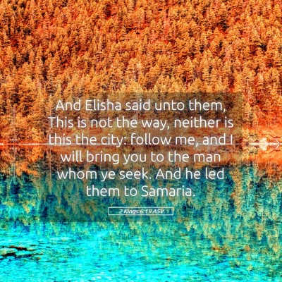 Picture 05 - 2 Kings 6:19 ASV - And Elisha said unto them, This is not the way, - Bible Verse Picture