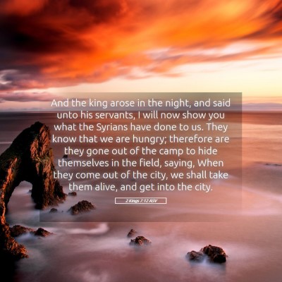 Picture 05 - 2 Kings 7:12 ASV - And the king arose in the night, and said unto - Bible Verse Picture
