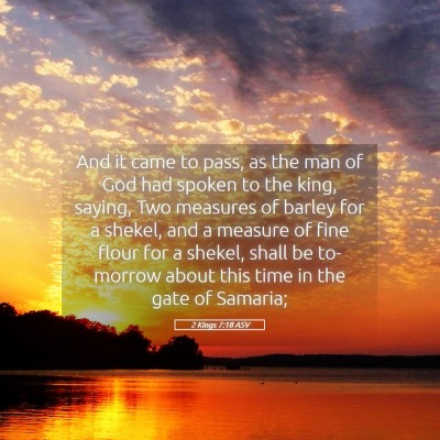 Picture 05 - 2 Kings 7:18 ASV - And it came to pass, as the man of God had spoken - Bible Verse Picture