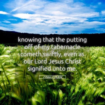 Picture 05 - 2 Peter 1:14 ASV - knowing that the putting off of my tabernacle - Bible Verse Picture