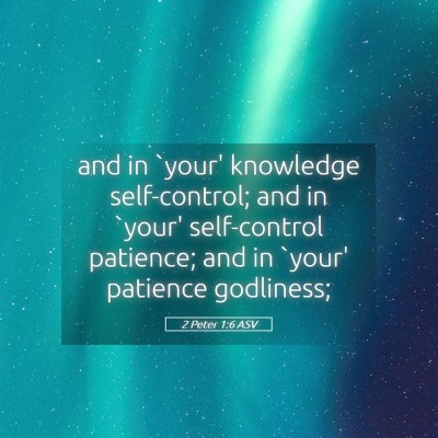 Picture 05 - 2 Peter 1:6 ASV - and in `your' knowledge self-control; and in - Bible Verse Picture