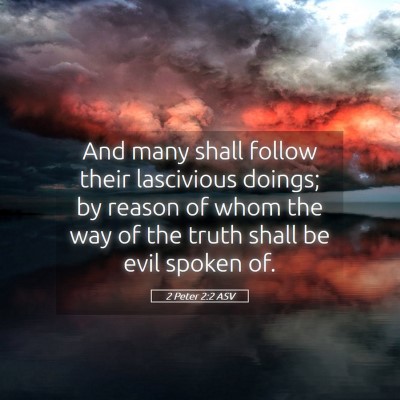 Picture 05 - 2 Peter 2:2 ASV - And many shall follow their lascivious doings; by - Bible Verse Picture
