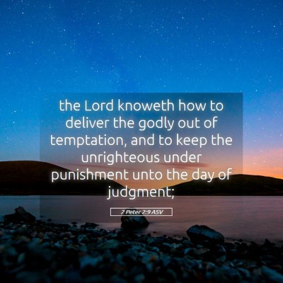 Picture 05 - 2 Peter 2:9 ASV - the Lord knoweth how to deliver the godly out of - Bible Verse Picture