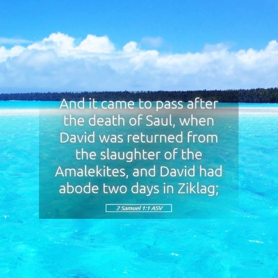 Picture 05 - 2 Samuel 1:1 ASV - And it came to pass after the death of Saul, when - Bible Verse Picture