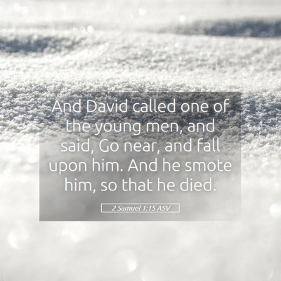 Picture 05 - 2 Samuel 1:15 ASV - And David called one of the young men, and said, - Bible Verse Picture