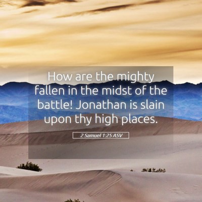 Picture 05 - 2 Samuel 1:25 ASV - How are the mighty fallen in the midst of the - Bible Verse Picture