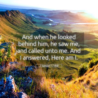 Picture 05 - 2 Samuel 1:7 ASV - And when he looked behind him, he saw me, and - Bible Verse Picture