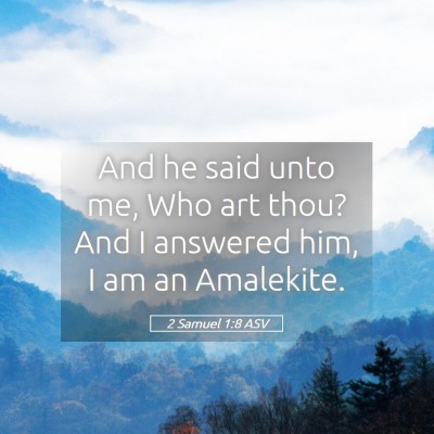 Picture 05 - 2 Samuel 1:8 ASV - And he said unto me, Who art thou? And I answered - Bible Verse Picture