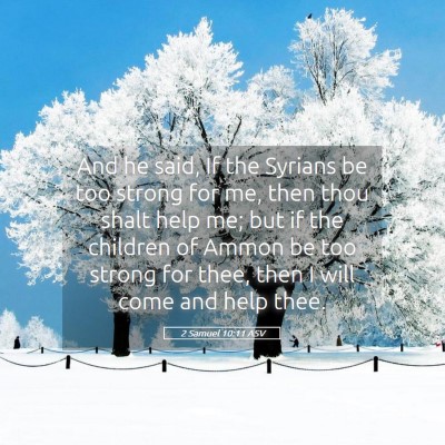 Picture 05 - 2 Samuel 10:11 ASV - And he said, If the Syrians be too strong for me, - Bible Verse Picture