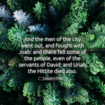 Picture 05 - 2 Samuel 11:17 ASV - And the men of the city went out, and fought with - Bible Verse Picture