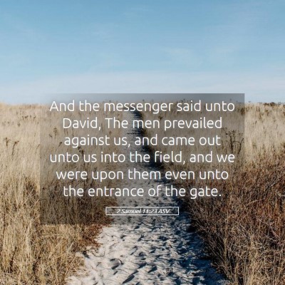 Picture 05 - 2 Samuel 11:23 ASV - And the messenger said unto David, The men - Bible Verse Picture