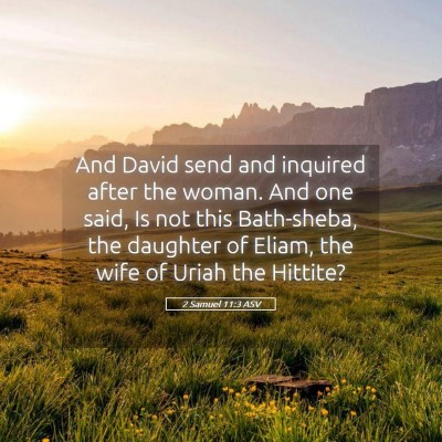 Picture 05 - 2 Samuel 11:3 ASV - And David send and inquired after the woman. And - Bible Verse Picture