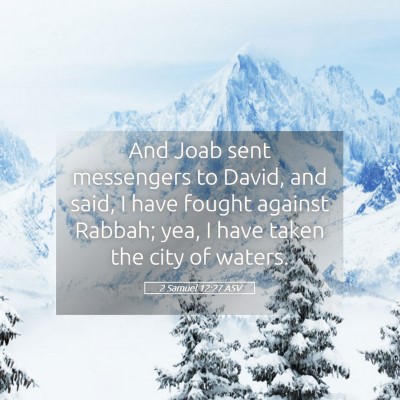Picture 05 - 2 Samuel 12:27 ASV - And Joab sent messengers to David, and said, I - Bible Verse Picture