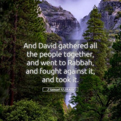 Picture 05 - 2 Samuel 12:29 ASV - And David gathered all the people together, and - Bible Verse Picture
