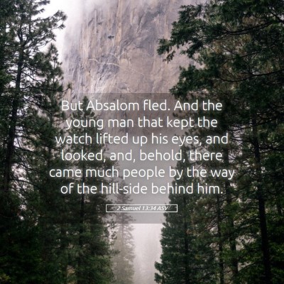 Picture 05 - 2 Samuel 13:34 ASV - But Absalom fled. And the young man that kept the - Bible Verse Picture