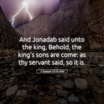 Picture 05 - 2 Samuel 13:35 ASV - And Jonadab said unto the king, Behold, the - Bible Verse Picture