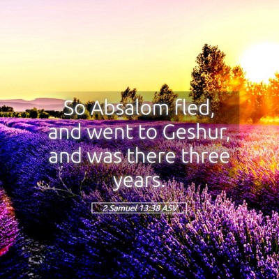 Picture 05 - 2 Samuel 13:38 ASV - So Absalom fled, and went to Geshur, and was - Bible Verse Picture