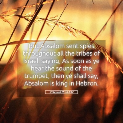 Picture 05 - 2 Samuel 15:10 ASV - But Absalom sent spies throughout all the tribes - Bible Verse Picture