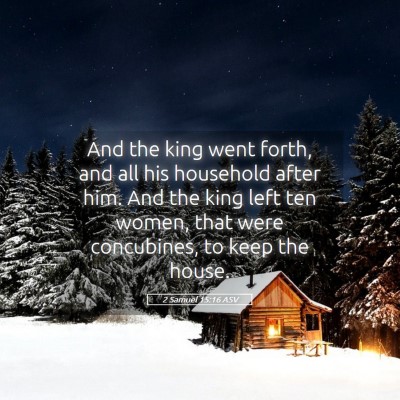 Picture 05 - 2 Samuel 15:16 ASV - And the king went forth, and all his household - Bible Verse Picture
