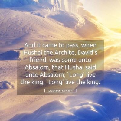 Picture 05 - 2 Samuel 16:16 ASV - And it came to pass, when Hushai the Archite, - Bible Verse Picture