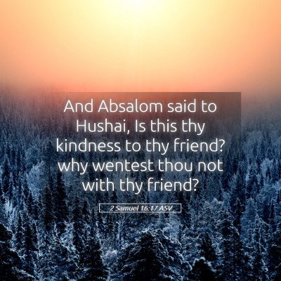 Picture 05 - 2 Samuel 16:17 ASV - And Absalom said to Hushai, Is this thy kindness - Bible Verse Picture