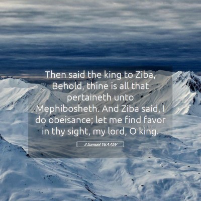 Picture 05 - 2 Samuel 16:4 ASV - Then said the king to Ziba, Behold, thine is all - Bible Verse Picture