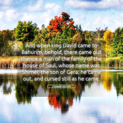 Picture 05 - 2 Samuel 16:5 ASV - And when king David came to Bahurim, behold, - Bible Verse Picture
