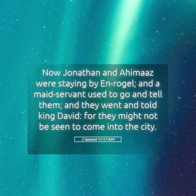 Picture 05 - 2 Samuel 17:17 ASV - Now Jonathan and Ahimaaz were staying by - Bible Verse Picture