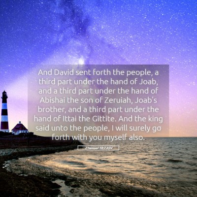Picture 05 - 2 Samuel 18:2 ASV - And David sent forth the people, a third part - Bible Verse Picture