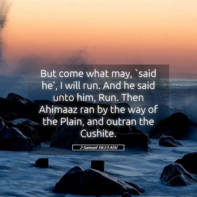 Picture 05 - 2 Samuel 18:23 ASV - But come what may, `said he', I will run. And he - Bible Verse Picture