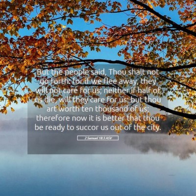 Picture 05 - 2 Samuel 18:3 ASV - But the people said, Thou shalt not go forth: for - Bible Verse Picture