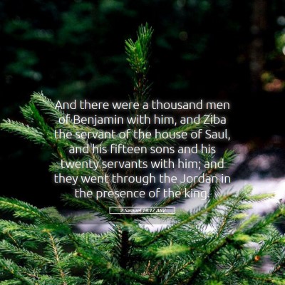 Picture 05 - 2 Samuel 19:17 ASV - And there were a thousand men of Benjamin with - Bible Verse Picture