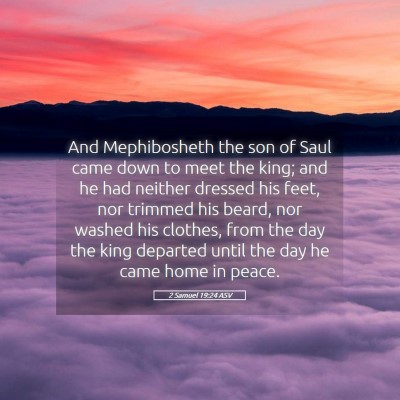Picture 05 - 2 Samuel 19:24 ASV - And Mephibosheth the son of Saul came down to - Bible Verse Picture