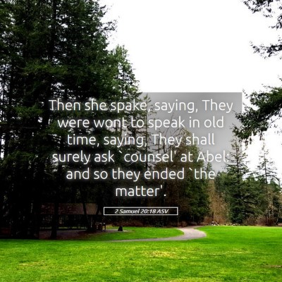 Picture 05 - 2 Samuel 20:18 ASV - Then she spake, saying, They were wont to speak - Bible Verse Picture