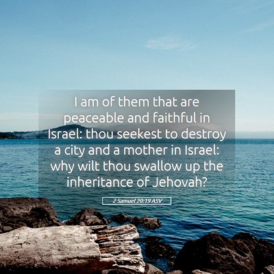 Picture 05 - 2 Samuel 20:19 ASV - I am of them that are peaceable and faithful in - Bible Verse Picture