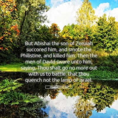 Picture 05 - 2 Samuel 21:17 ASV - But Abishai the son of Zeruiah succored him, and - Bible Verse Picture