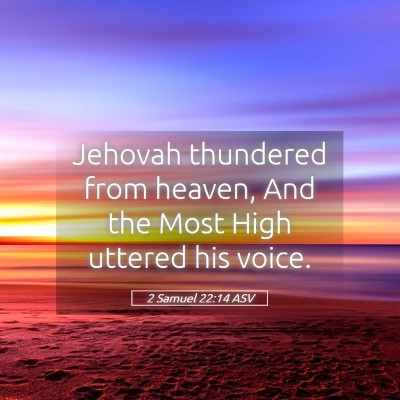 Picture 05 - 2 Samuel 22:14 ASV - Jehovah thundered from heaven, And the Most High - Bible Verse Picture