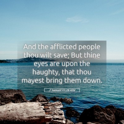 Picture 05 - 2 Samuel 22:28 ASV - And the afflicted people thou wilt save; But - Bible Verse Picture