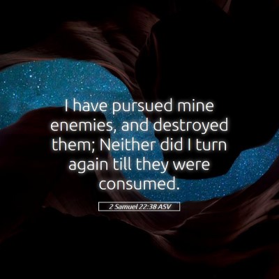 Picture 05 - 2 Samuel 22:38 ASV - I have pursued mine enemies, and destroyed them; - Bible Verse Picture
