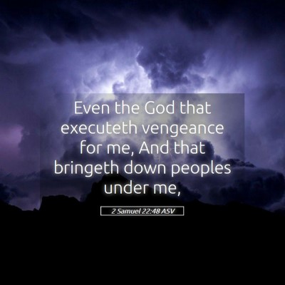 Picture 05 - 2 Samuel 22:48 ASV - Even the God that executeth vengeance for me, And - Bible Verse Picture