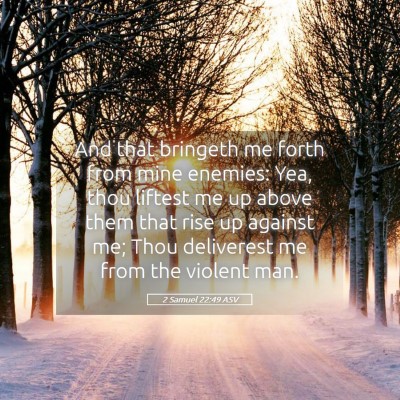 Picture 05 - 2 Samuel 22:49 ASV - And that bringeth me forth from mine enemies: - Bible Verse Picture