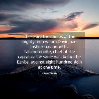 Picture 05 - 2 Samuel 23:8 ASV - These are the names of the mighty men whom David - Bible Verse Picture